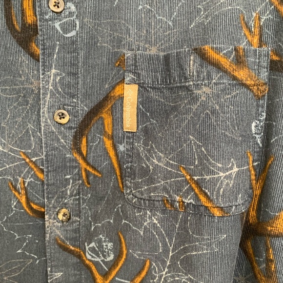 Vintage Columbia Corduroy Long Sleeve Shirt with Antler Design - Picture 2 of 5